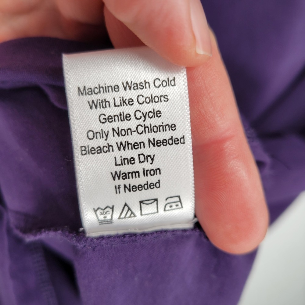 Coldwater Creek XL Dark Purple Turtleneck Top Long‎ Sleeve Supima Cotton Spandex - Picture 8 of 9